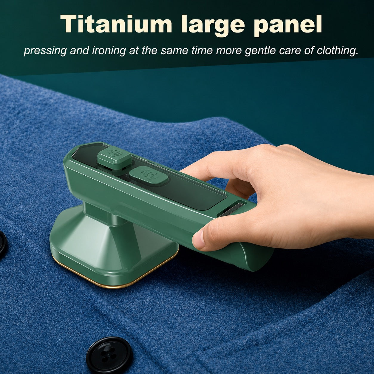 2-in-1 Portable Steam Iron | Handheld Garment Steamer with Titanium Panel | Dry & Wet Ironing