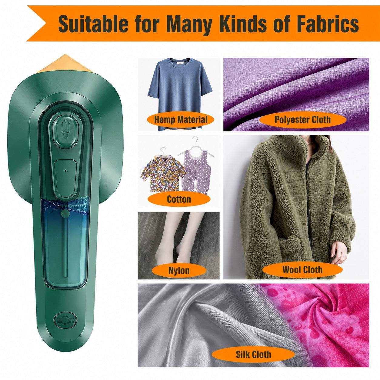 2-in-1 Portable Steam Iron | Handheld Garment Steamer with Titanium Panel | Dry & Wet Ironing