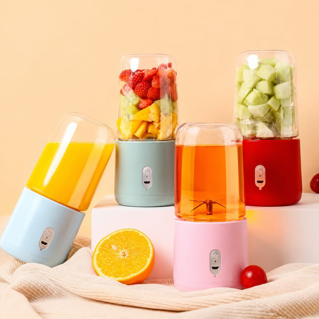 Portable USB Rechargeable Mini Juicer Blender with Sports Bottle | 6-Blade Smoothie Maker | 400ml