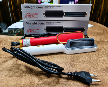Premium Cordless Heated Hair Straightening Brush | USB Rechargeable Portable Hair Straightener Comb